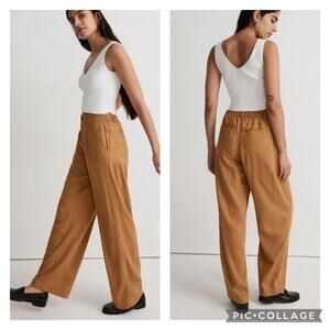 Madewell Tan Neale Straight Leg Pants Drapeweave Size 8